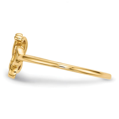 14K Yellow Gold Polished Butterfly Ring