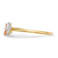 14k Two-Tone Gold w/White Rhodium Polished and Satin 3 Flower Ring