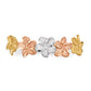 14k Two-Tone Gold w/White Rhodium Polished and Satin 5 Flower Ring