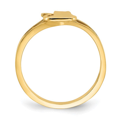 14K Yellow Gold Polished Cat Ring
