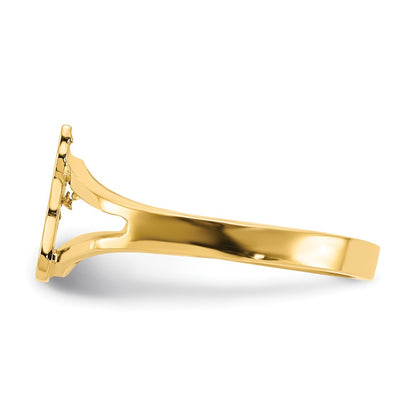 14K Yellow Gold Polished Cat Ring
