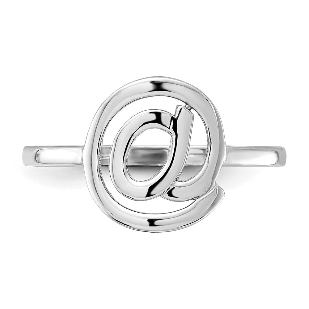 14k White Gold Polished @ Symbol Ring