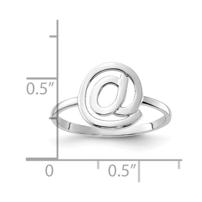 14k White Gold Polished @ Symbol Ring