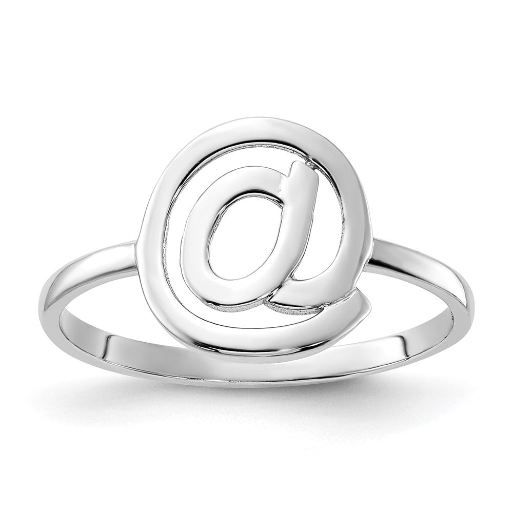 14k White Gold Polished @ Symbol Ring