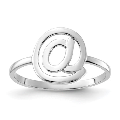 14k White Gold Polished @ Symbol Ring