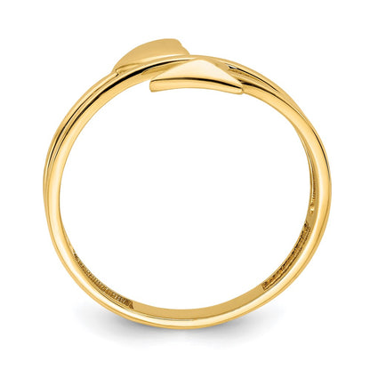 14K Yellow Gold Heart and Arrow Ring