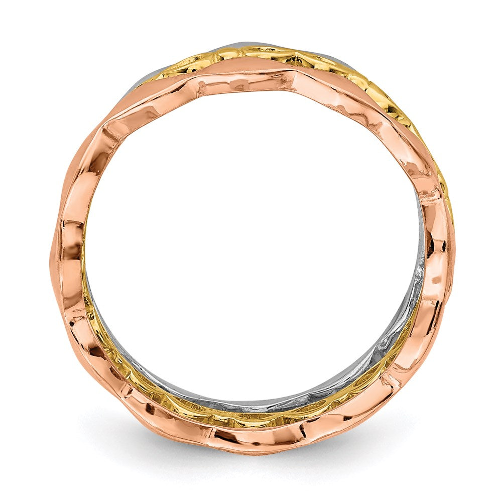 14k yellow white rose gold set of 3 stackable rings r659