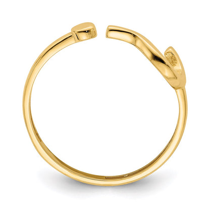 14K Yellow Gold Question Mark Adjustable Ring