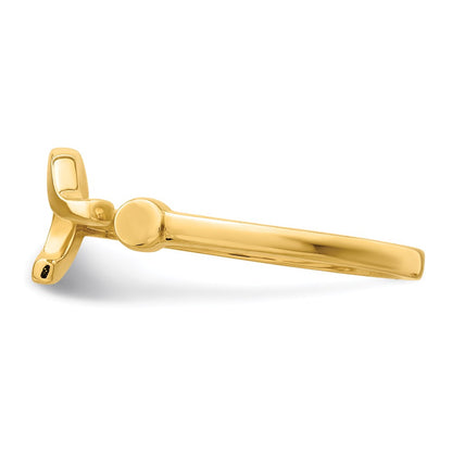 14K Yellow Gold Question Mark Adjustable Ring