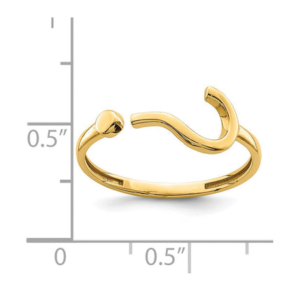 14K Yellow Gold Question Mark Adjustable Ring
