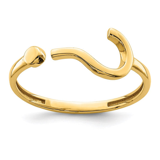 14K Yellow Gold Question Mark Adjustable Ring