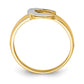 14k Yellow Gold w/Rhodium Belt Buckle Ring