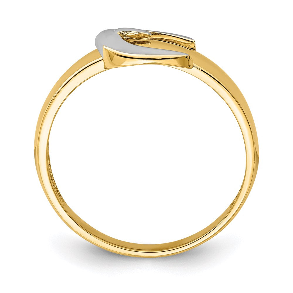 14k Yellow Gold w/Rhodium Belt Buckle Ring