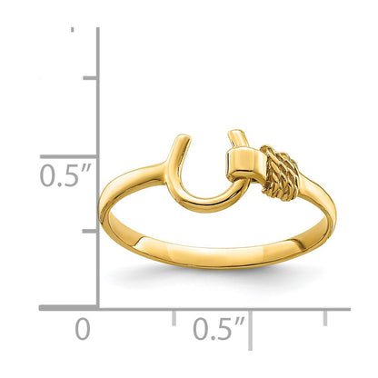 14K Yellow Gold Horseshoe Ring