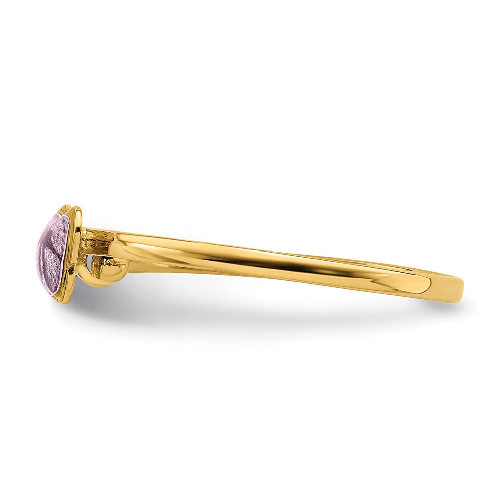 14K Yellow Gold Enamel Butterfly Children's Ring