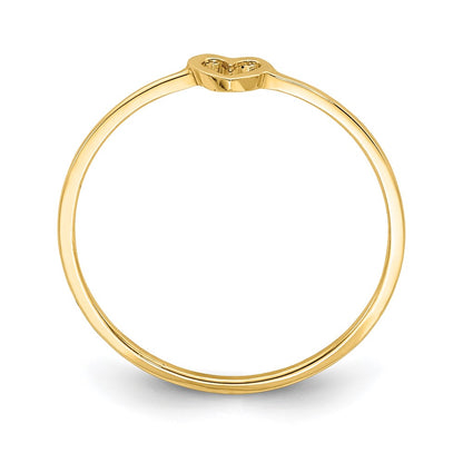 14K Yellow Gold Polished Heart Ring