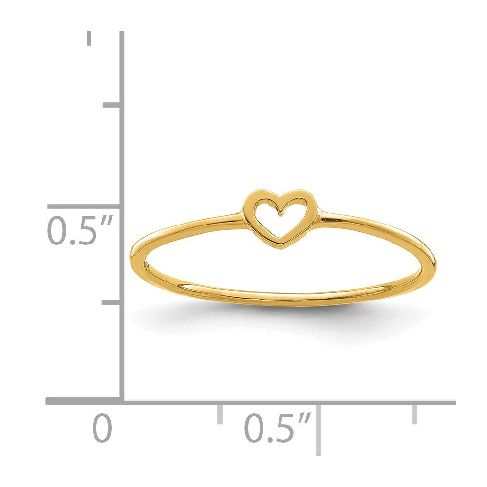 14K Yellow Gold Polished Heart Ring