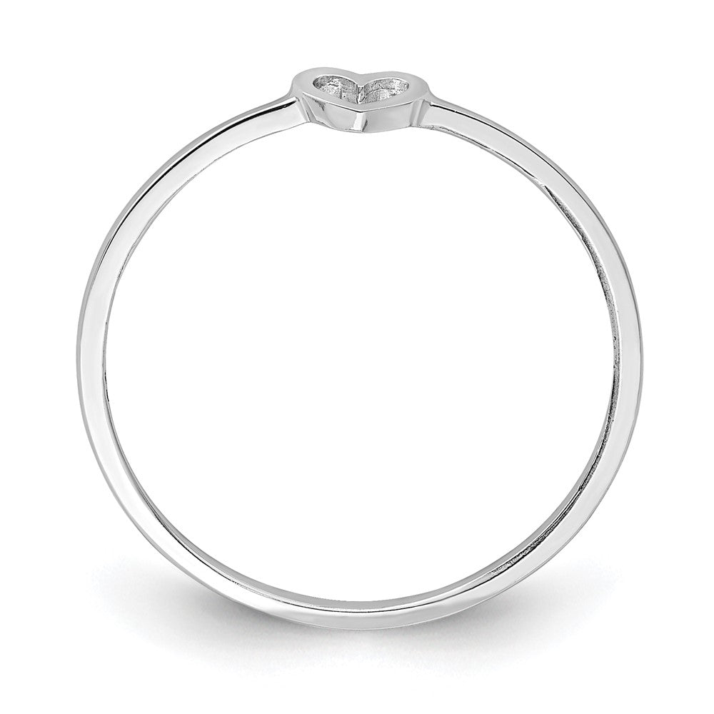 14K White Gold Polished Heart Ring