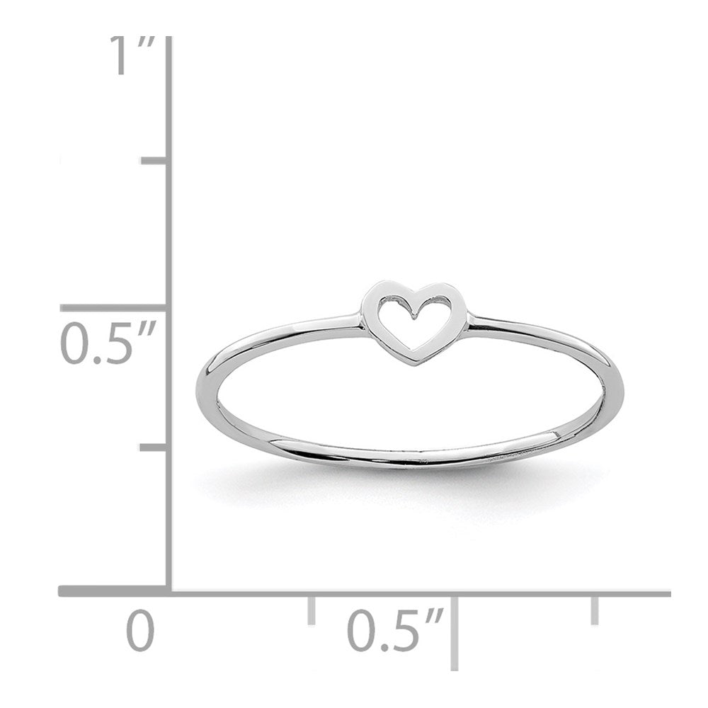 14K White Gold Polished Heart Ring