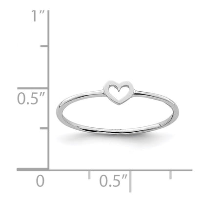 14K White Gold Polished Heart Ring