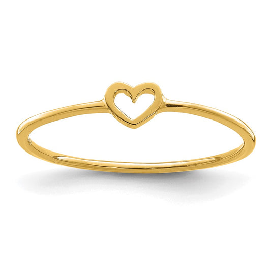 14K Yellow Gold Polished Heart Ring