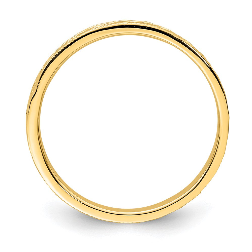 14K Yellow Gold Polished Floral Band