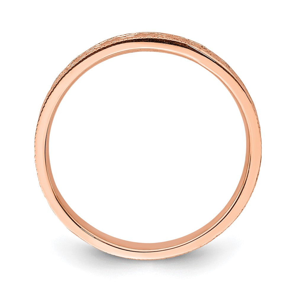 14K Rose Gold Polished Floral Band