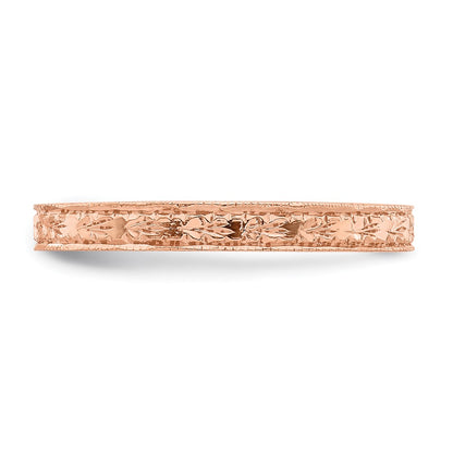 14K Rose Gold Polished Floral Band