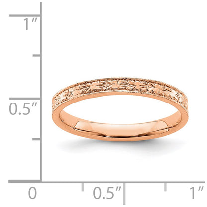14K Rose Gold Polished Floral Band