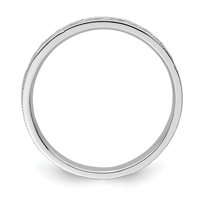 14K White Gold Polished Floral Band