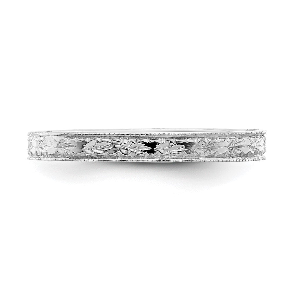 14K White Gold Polished Floral Band