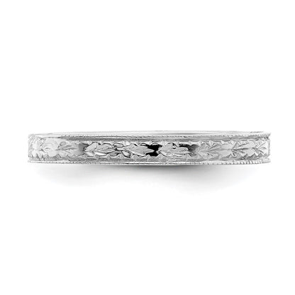 14K White Gold Polished Floral Band
