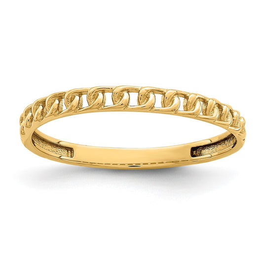 14K Yellow Gold Link Design Ring