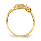 14K Yellow Gold Polished / Textured / 2-D Seahorse Ring (Size 7)