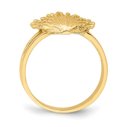 14K Yellow Gold Lion's Paw Shell Ring
