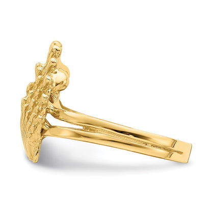 14K Yellow Gold Lion's Paw Shell Ring
