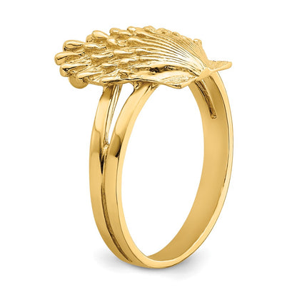 14K Yellow Gold Lion's Paw Shell Ring
