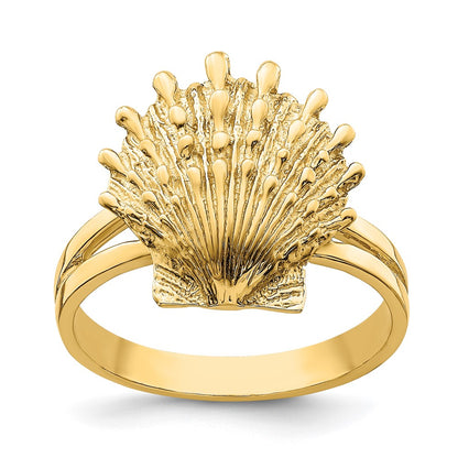 14K Yellow Gold Lion's Paw Shell Ring