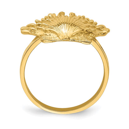 14K Yellow Gold Lion's Paw Shell Ring