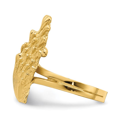 14K Yellow Gold Lion's Paw Shell Ring