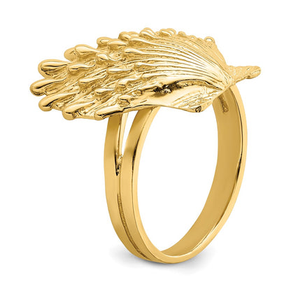 14K Yellow Gold Lion's Paw Shell Ring