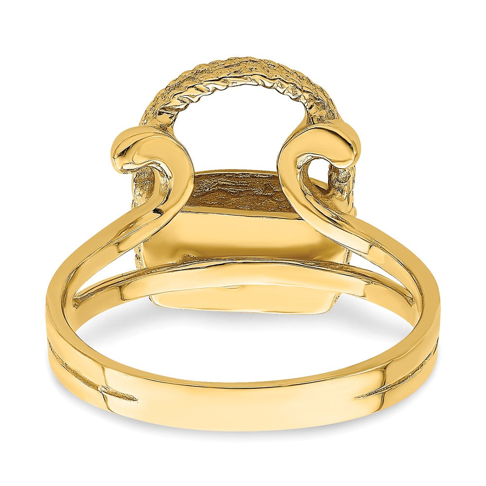 14K Yellow Gold 2-D Flat Back Basket Ring