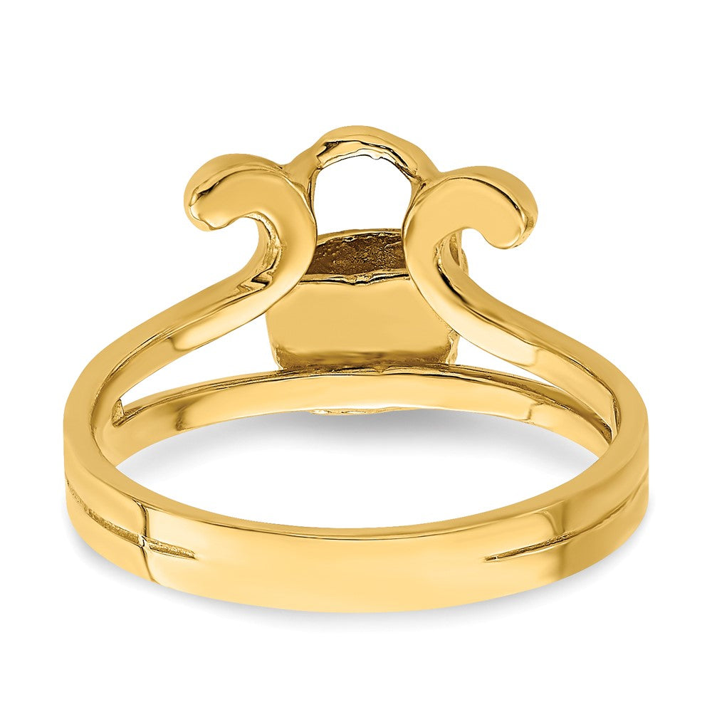 14K Yellow Gold 2-D Flat Back Mini Basket Ring