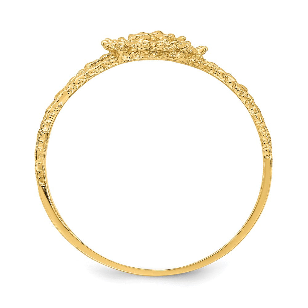 14K Yellow Gold Textired Sand Dollar Ring