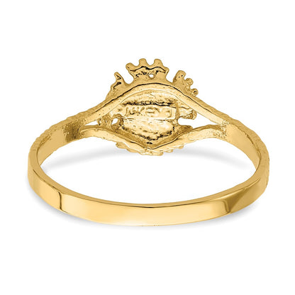 14K Yellow Gold Textired Sand Dollar Ring
