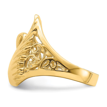 14K Yellow Gold Polished Swan Ring
