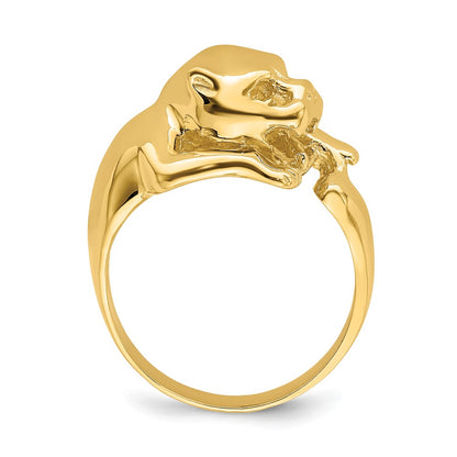 14K Yellow Gold Polished Jungle Cat Ring