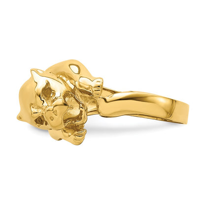 14K Yellow Gold Polished Jungle Cat Ring