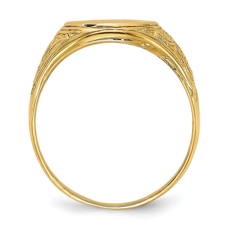 14k Yellow Gold Oval Signet Baby Ring