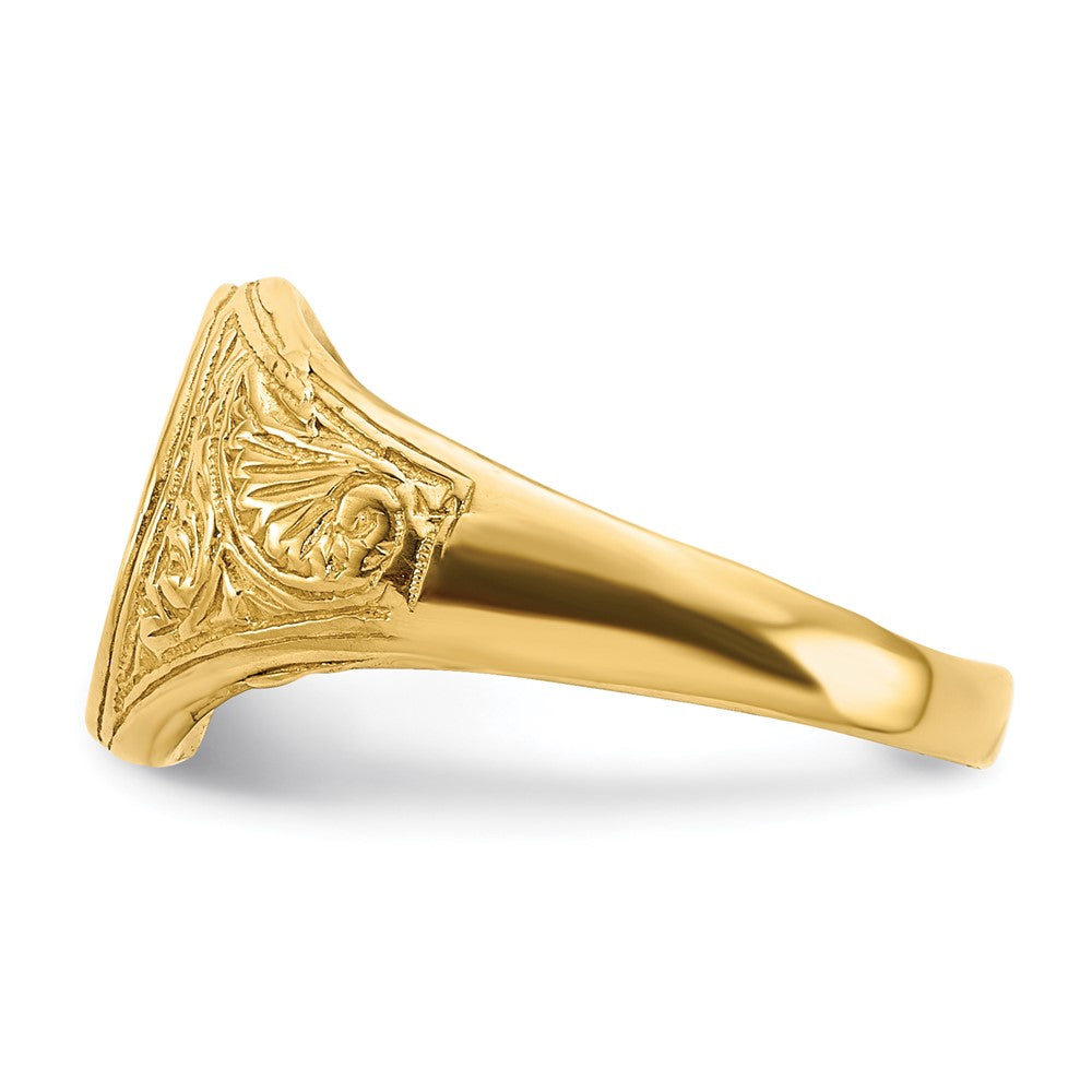 14k Yellow Gold Oval Signet Baby Ring